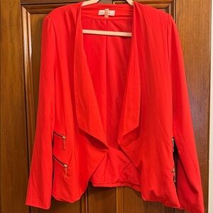 Marilyn Monroe Vibrant Red Blazer with Zipper Accents